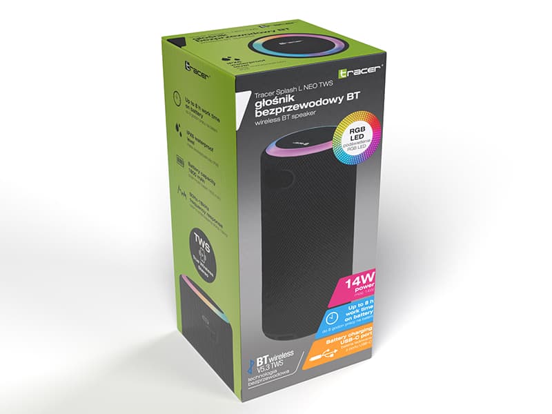 TRACER Splash L NEO TWS BT Bluetooth zvočnik, črn 8