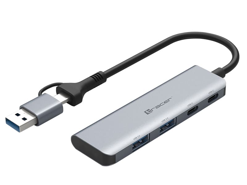 Adapter Tracer A-5, USB-C na 2x USB-A + 2x USB-C