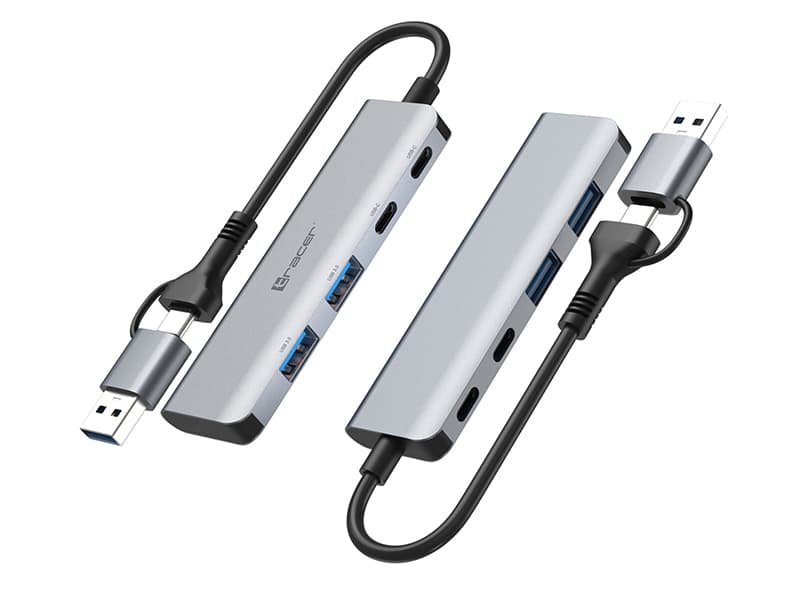 Adapter Tracer A-5, USB-C na 2x USB-A + 2x USB-C 2