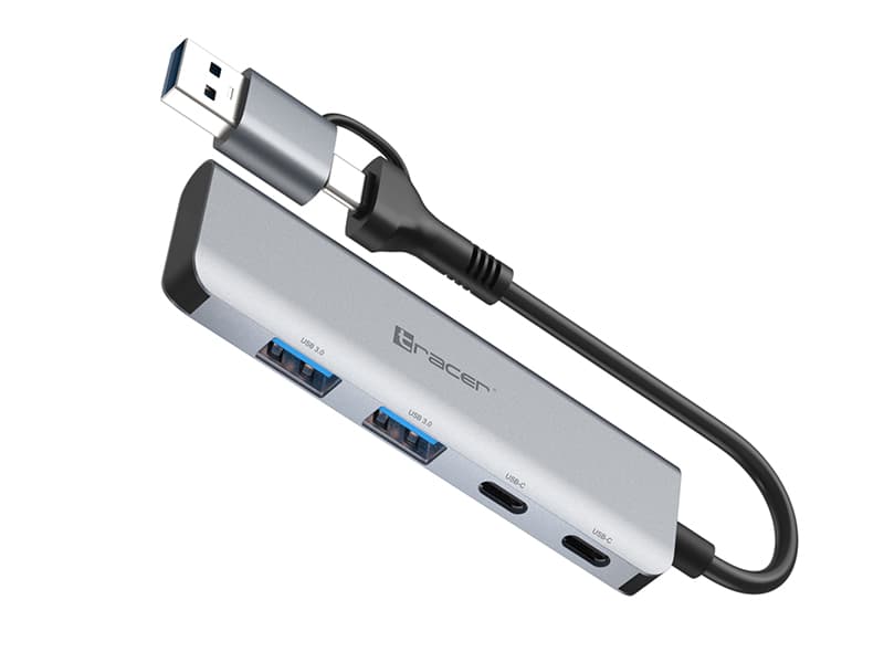 Adapter Tracer A-5, USB-C na 2x USB-A + 2x USB-C 3