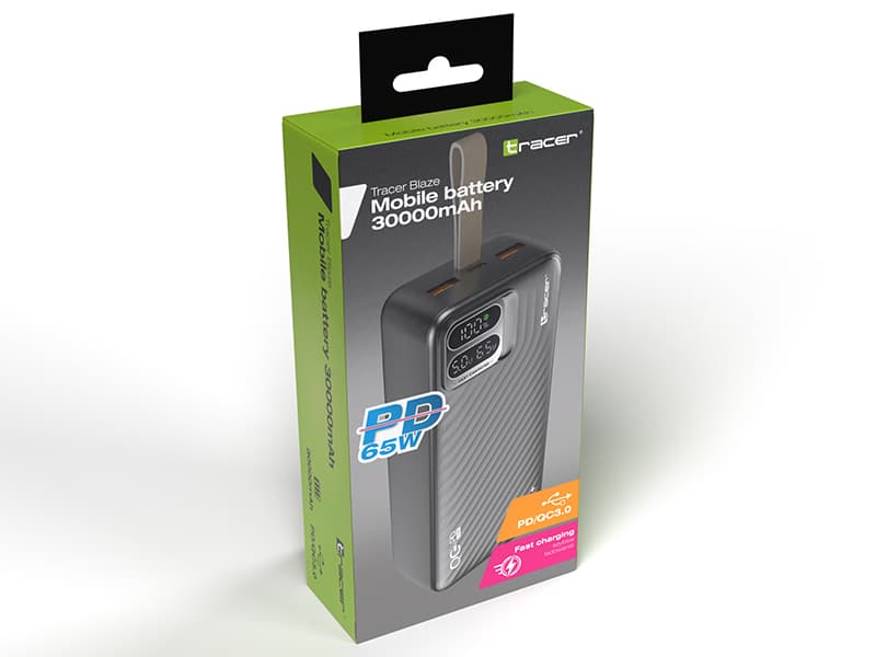 TRACER Power bank Blaze 30000mAh, 65W, črn 7