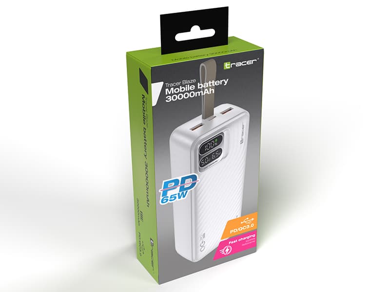 TRACER Power bank Blaze 30000mAh, 65W, bel 7