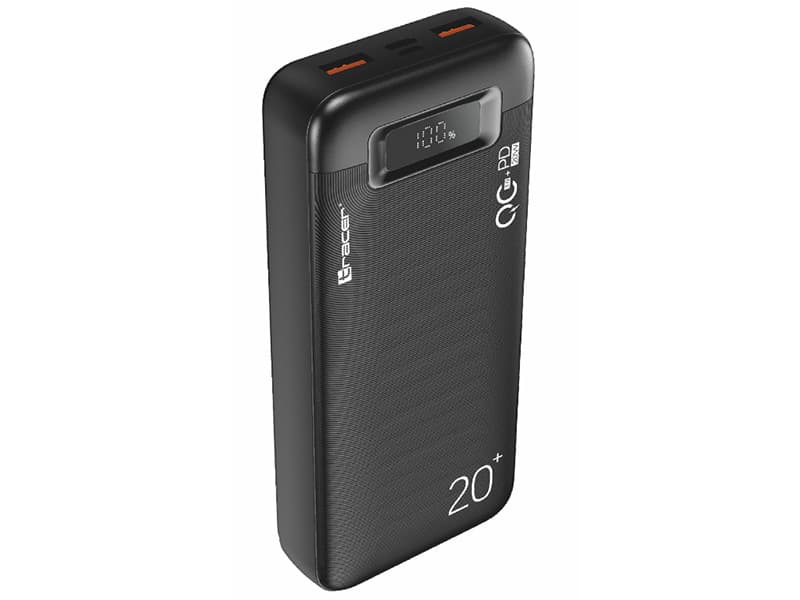 Power bank TRACER VoltX 20000mAh, PD+QC3.0, 22.5W, črn