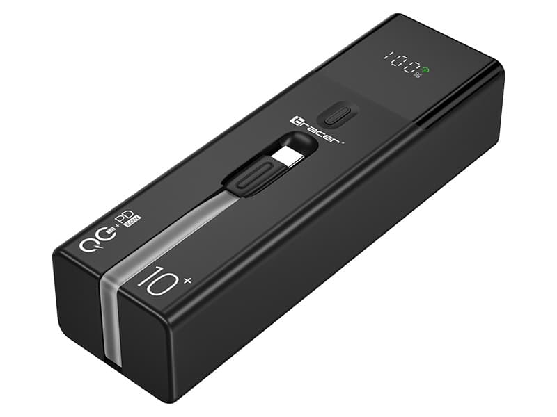 TRACER Quant Power Bank 10000mAh, 100W PD+QC, vgrajen USB-C 3