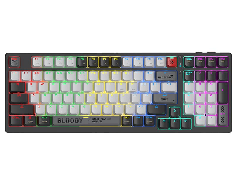 A4TECH Bloody WS98 Grey mehanska tipkovnica, WRLS, BLMS RED Plus