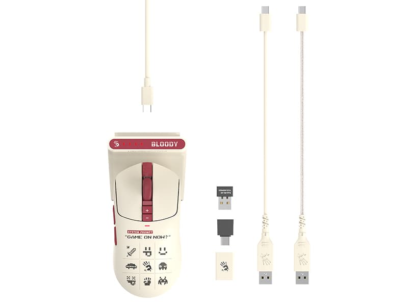 A4TECH BLOODY R72 ULTRA DUO - Brezžična gaming miška 2,4G+USB (Pixels Red) 2