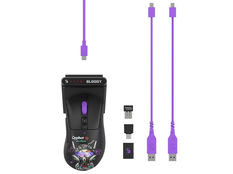 A4TECH BLOODY R73 ULTRA DUO - Brezžična gaming miška 2,4G+USB (Cypher Ghost) 2