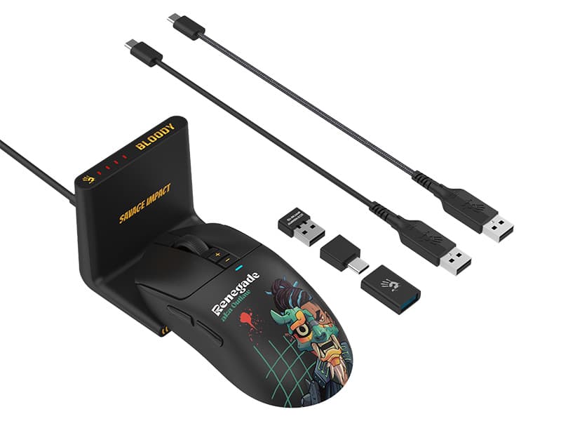 A4TECH BLOODY R72 ULTRA DUO - Brezžična gaming miška 2,4G+USB (Renegade Midnight) 2