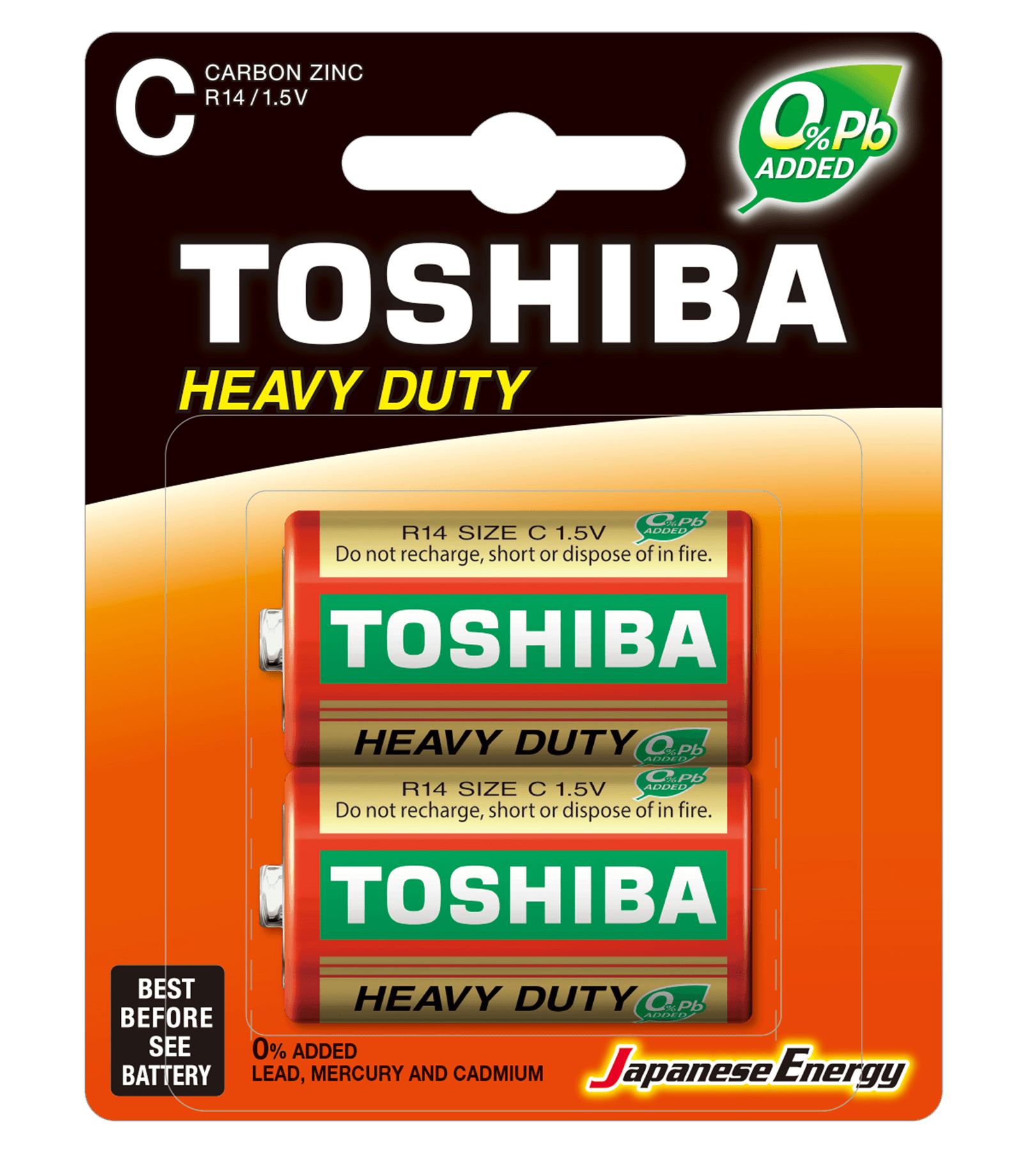 Toshiba R14 (C) cink-ogljikove baterije, 2 kosi