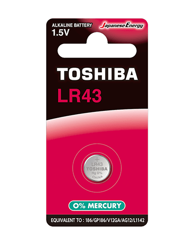 Toshiba LR43 alkalna baterija, 1 kos