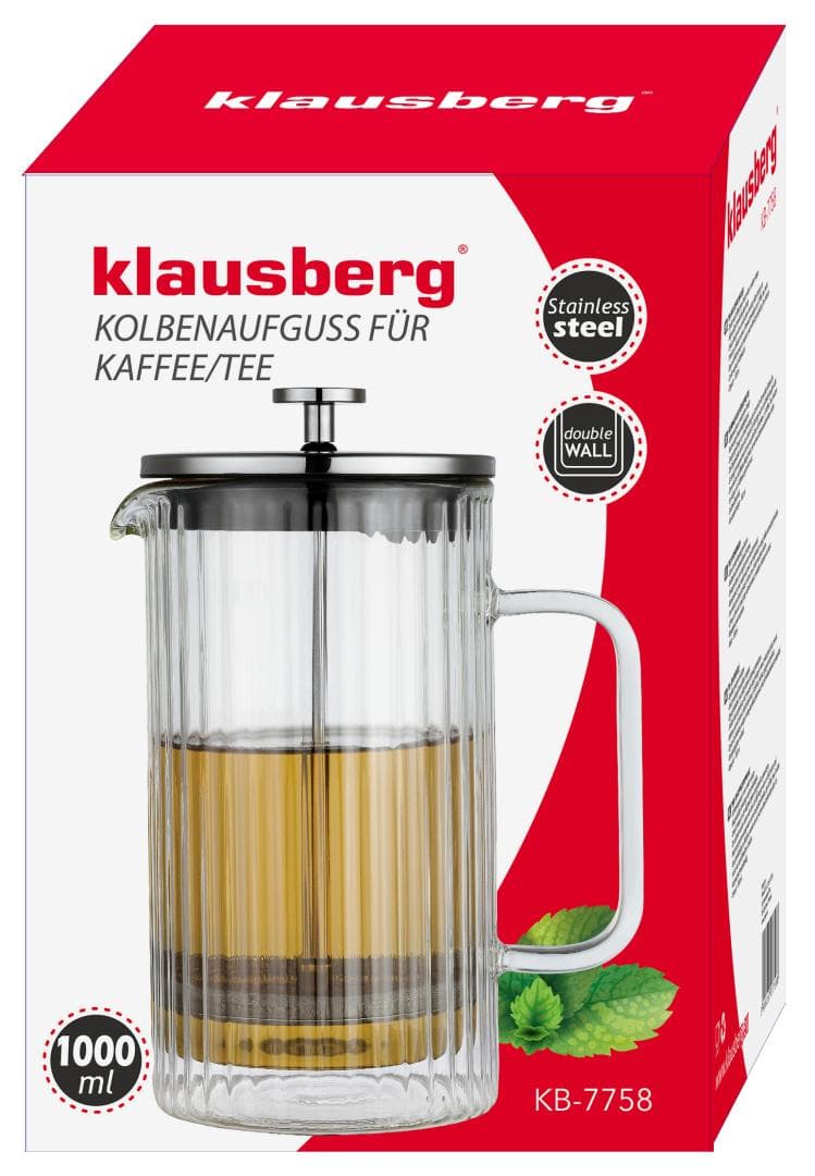 Kuhinjski lonec za kavo/čaj Klausberg, steklo, 1,0l 3