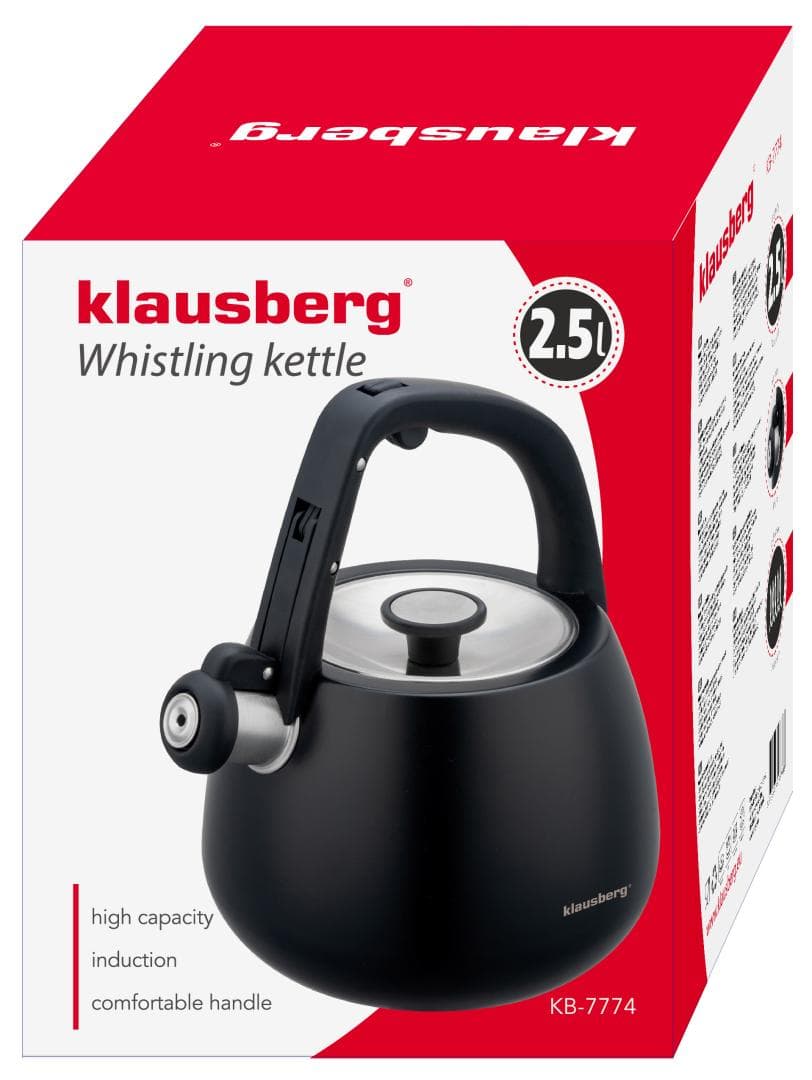 Kuhinjski lonec za vodo Klausberg, nerjaveče jeklo, črn, 2,5l 2