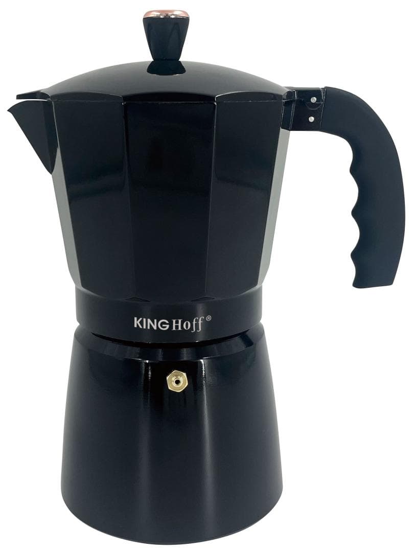 Kavos aparat za espresso KING Hoff KH-1885, 12 skodelic, aluminij, črn/rose gold