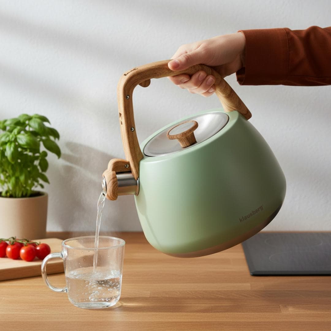 Kuhinjski lonec s piščalko Klausberg, pistacija, 2,5 l 5