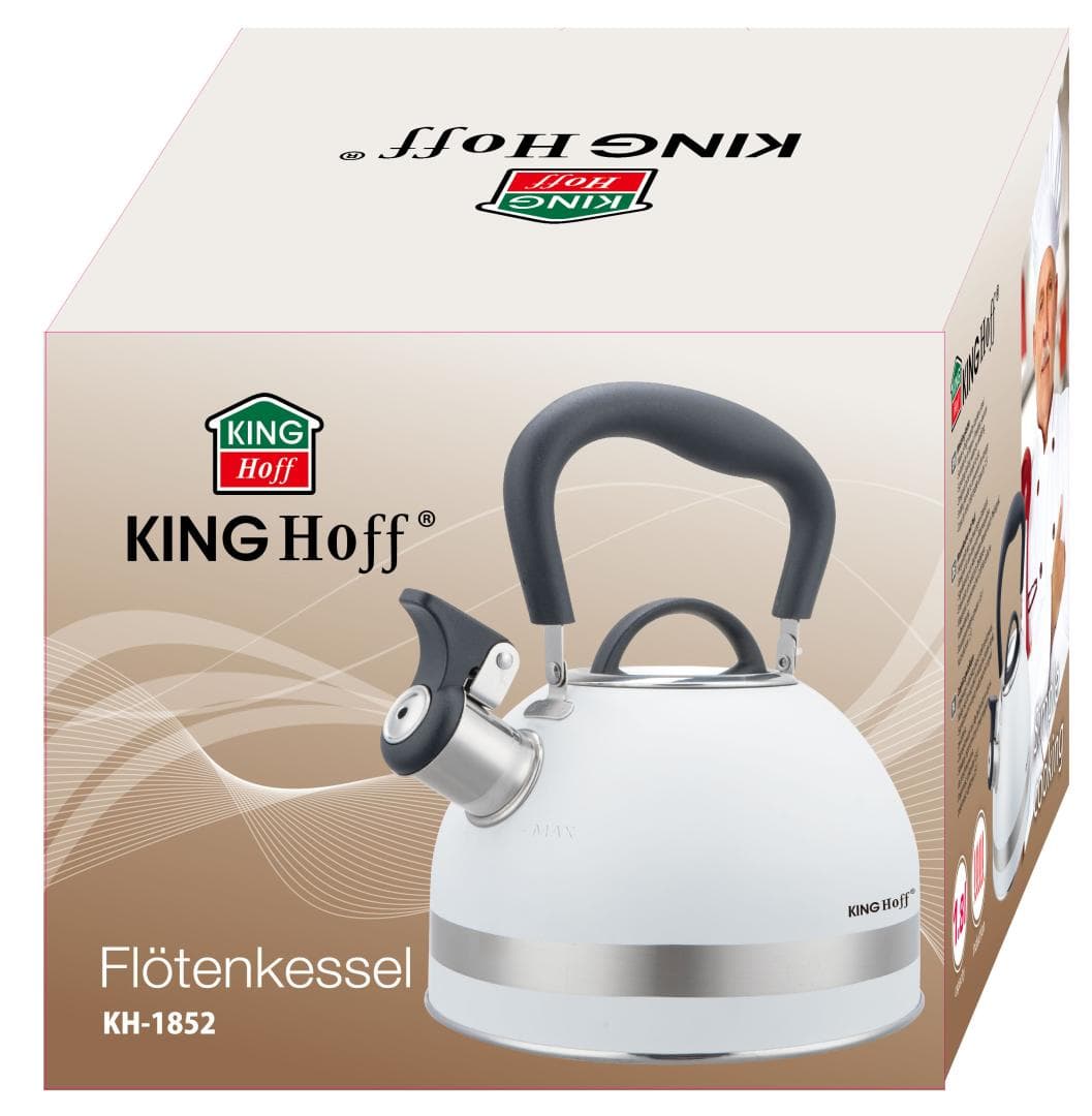KING Hoff Kuhinjski lonec z piščalko, 1.8 L, nerjaveče jeklo, bel 4