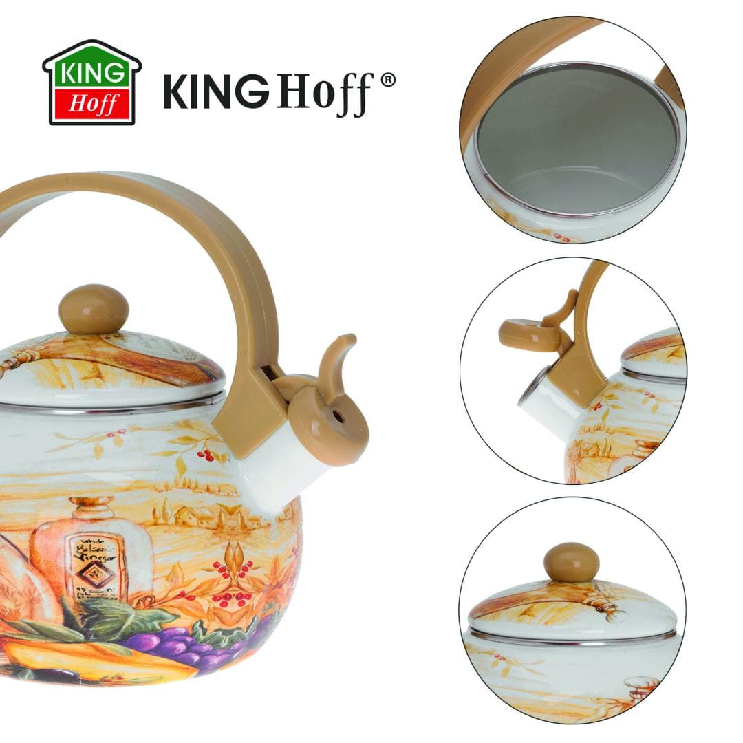 Kuhinjski lonec s piščalko KINGhoff, emajlirano jeklo, 2L 4