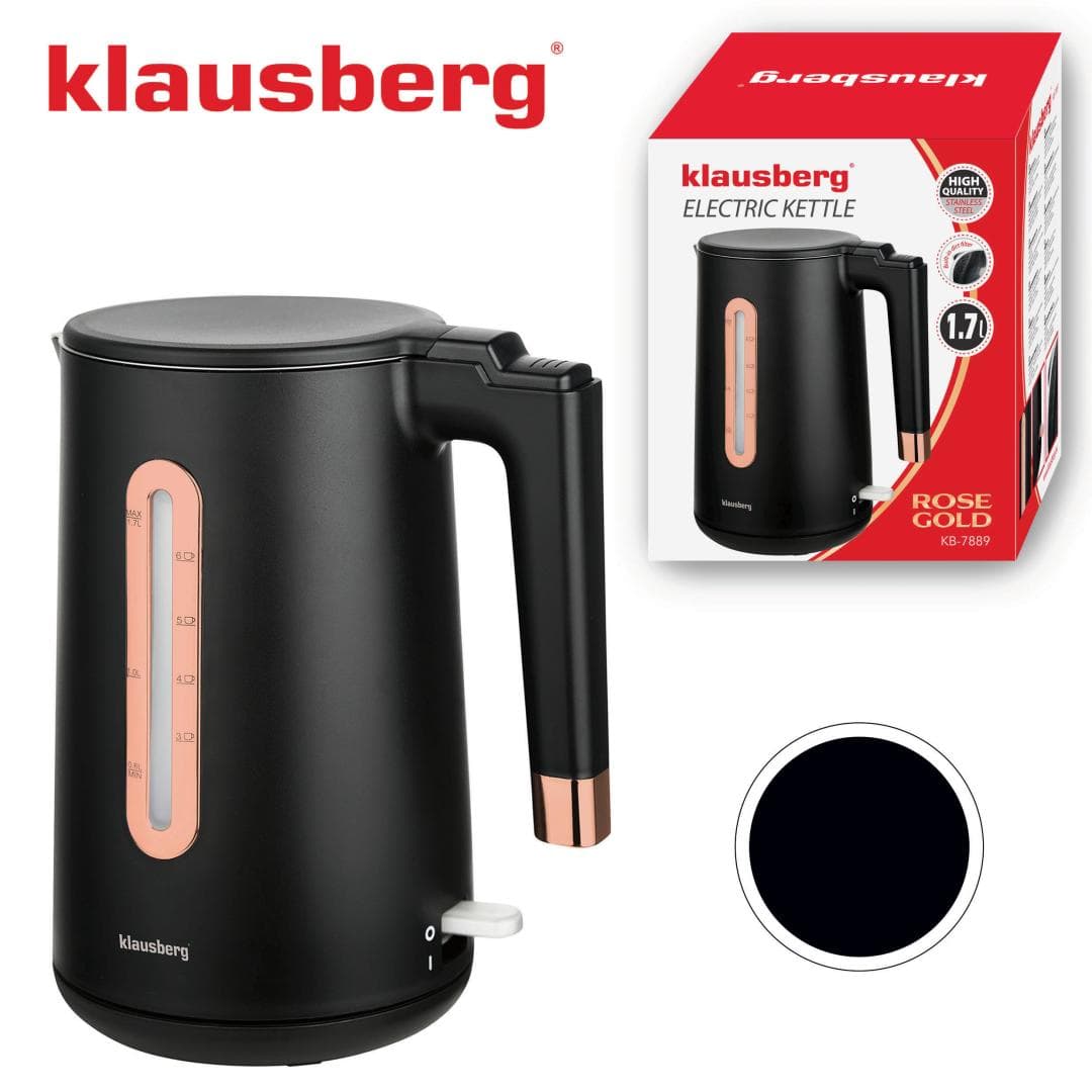 Klausberg grelnik vode KB-7889, črn/rose gold, 1,7l 6