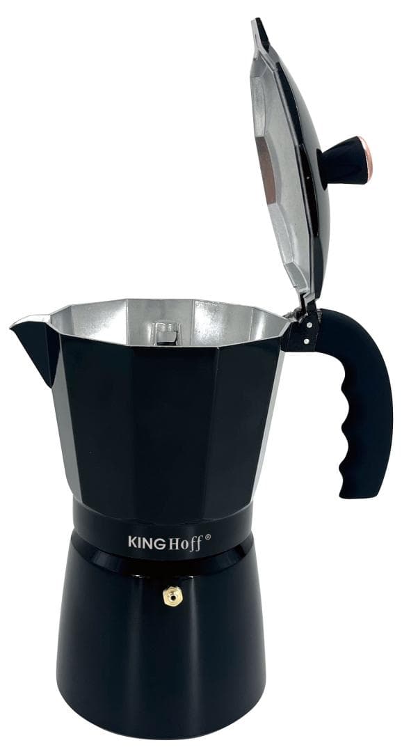 Kavos aparat za espresso KING Hoff KH-1883, 6 skodelic, aluminij, črn/rose gold