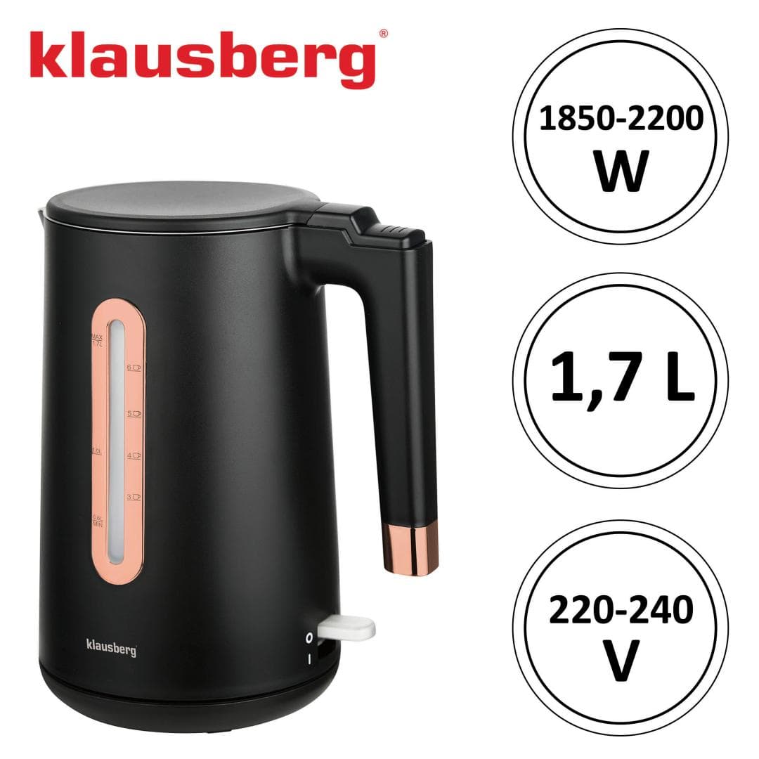 Klausberg grelnik vode KB-7889, črn/rose gold, 1,7l 7