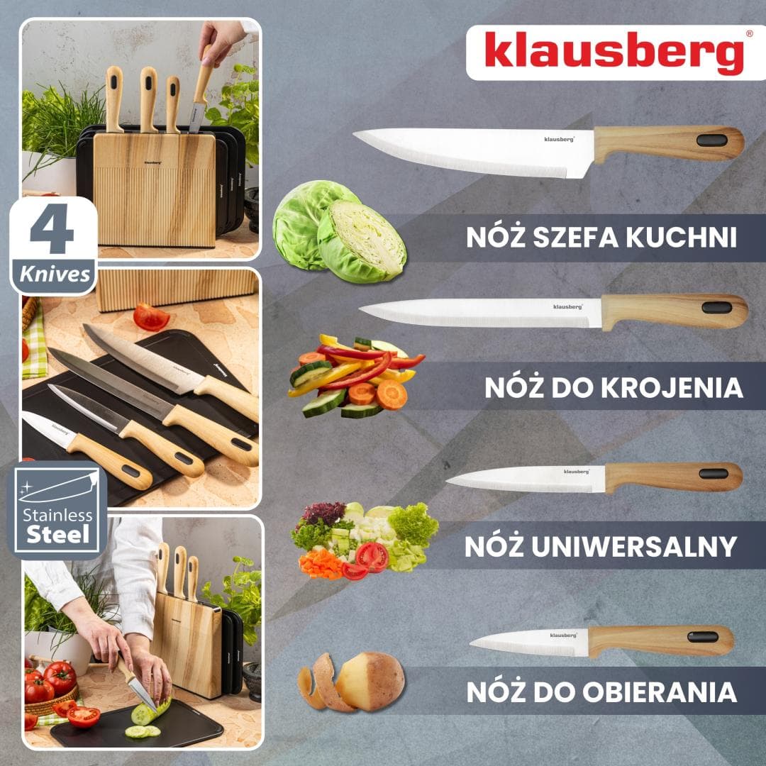 Set 8 nožev in desk z organizatorjem, nerjavno jeklo, KLAUSBERG KB-9037 5