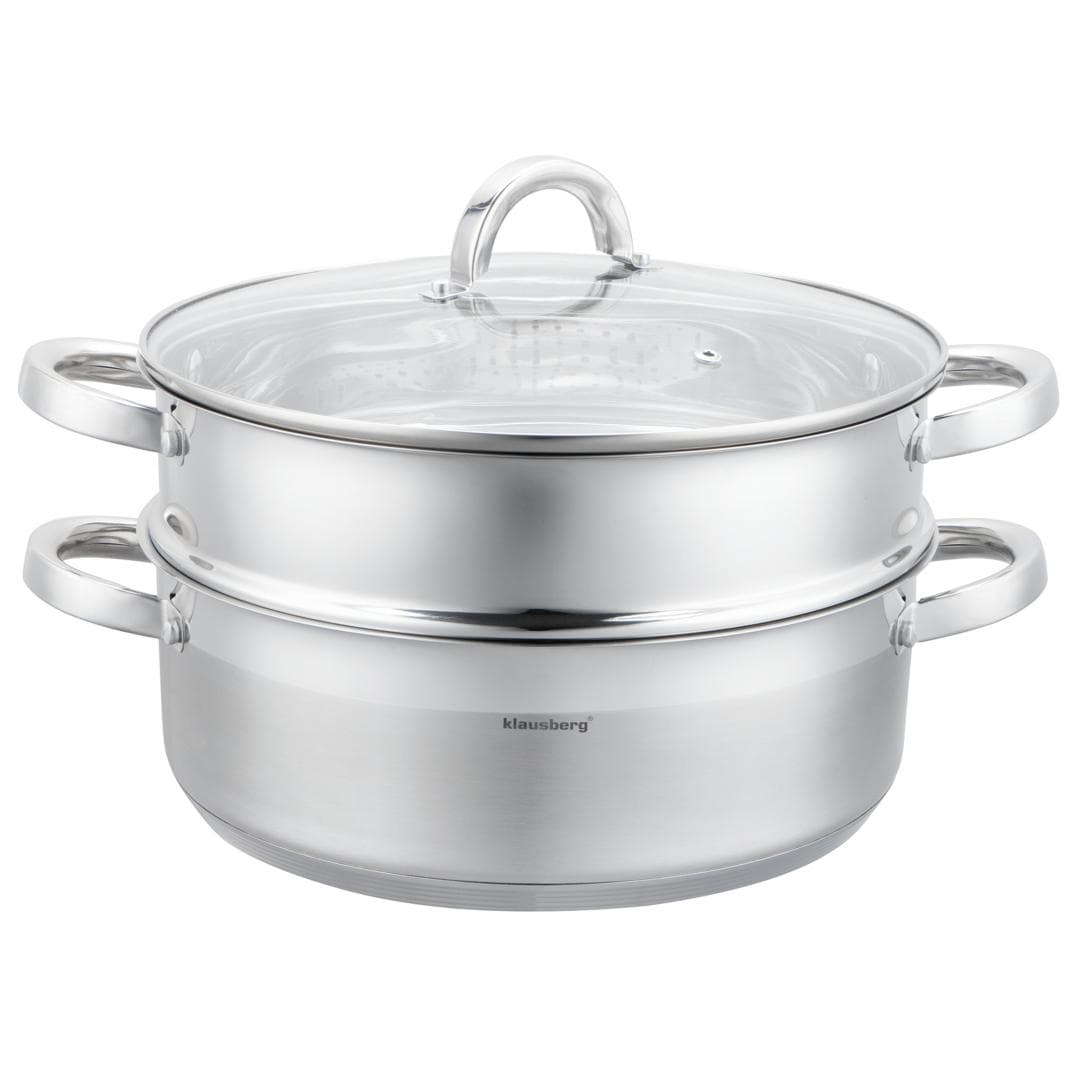 Kuhinjski lonec za kuhanje na pari, jeklo, komplet 3 delni, ø28cm - 6,0l