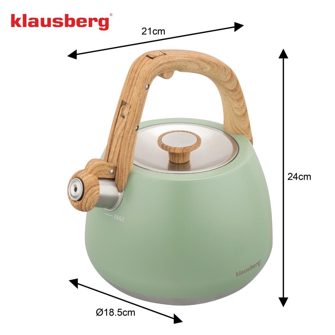 Kuhinjski lonec s piščalko Klausberg, pistacija, 2,5 l 7