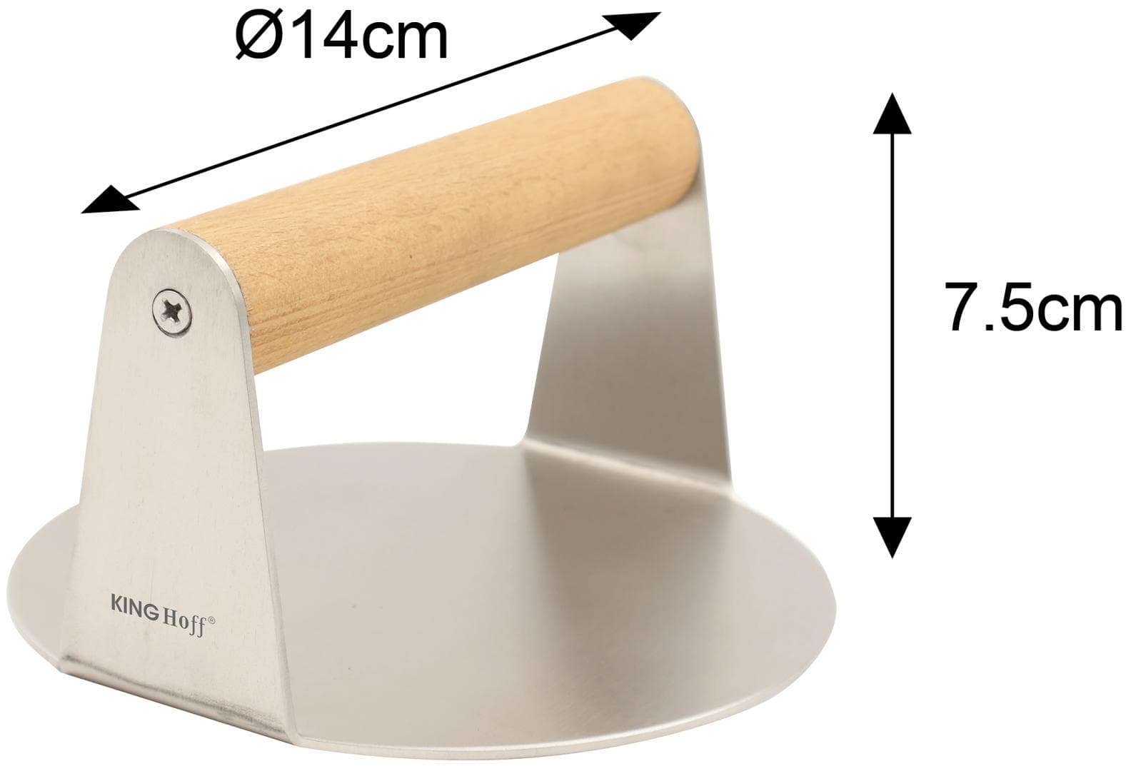 KING Hoff stiskalnik za pleskavice, nerjavno jeklo, Ø 14 cm 8