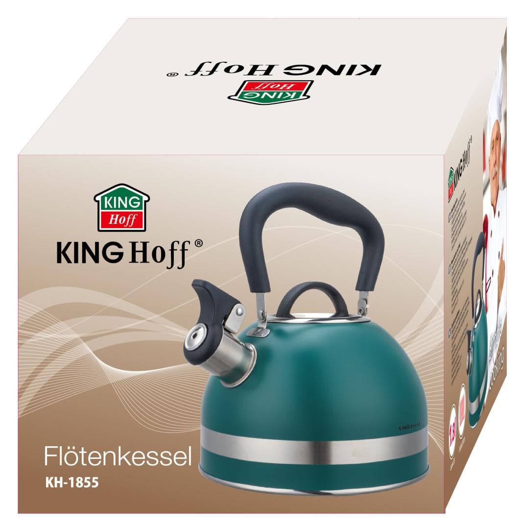 Kuhinjski lonec s piščalko, nerjaveče jeklo, zelena, 1,8 L, KING Hoff 3