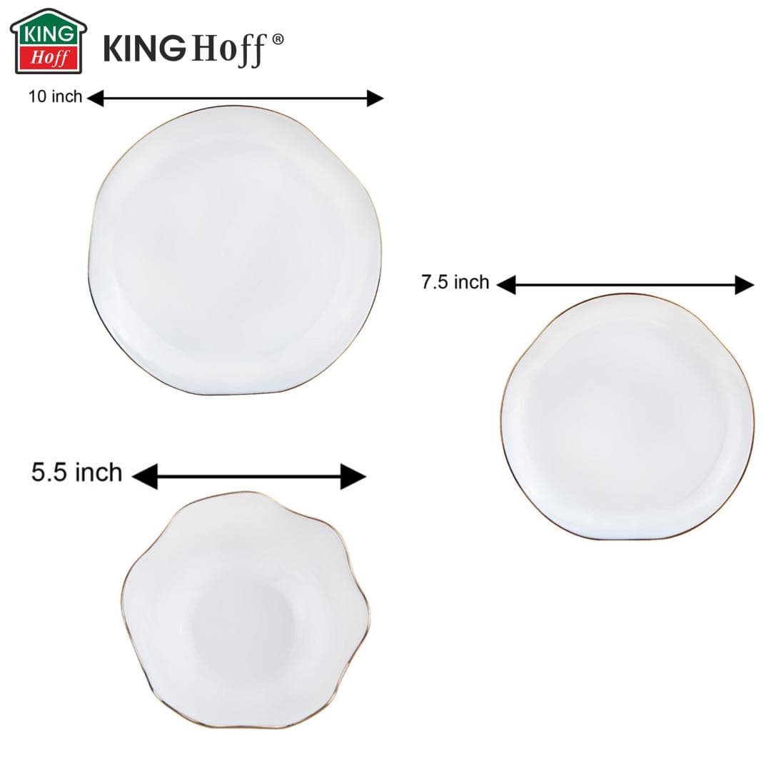 KING Hoff Set kozarcev 18 kosov (opal, bel z zlatim robom) 6