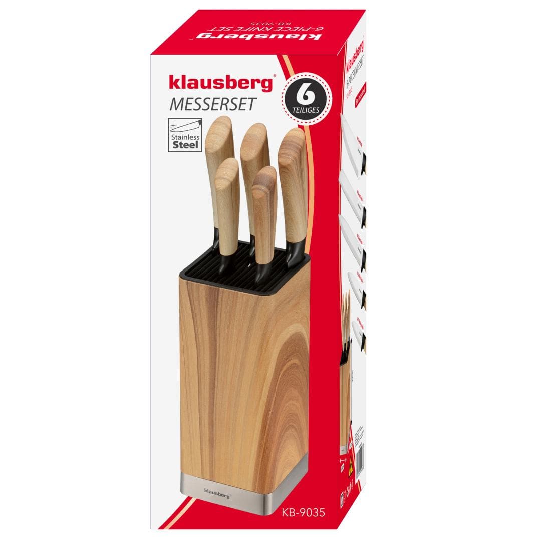 Set 6 kuhinjskih nožev z bloki, nerjavno jeklo, KLAUSBERG KB-9035 6