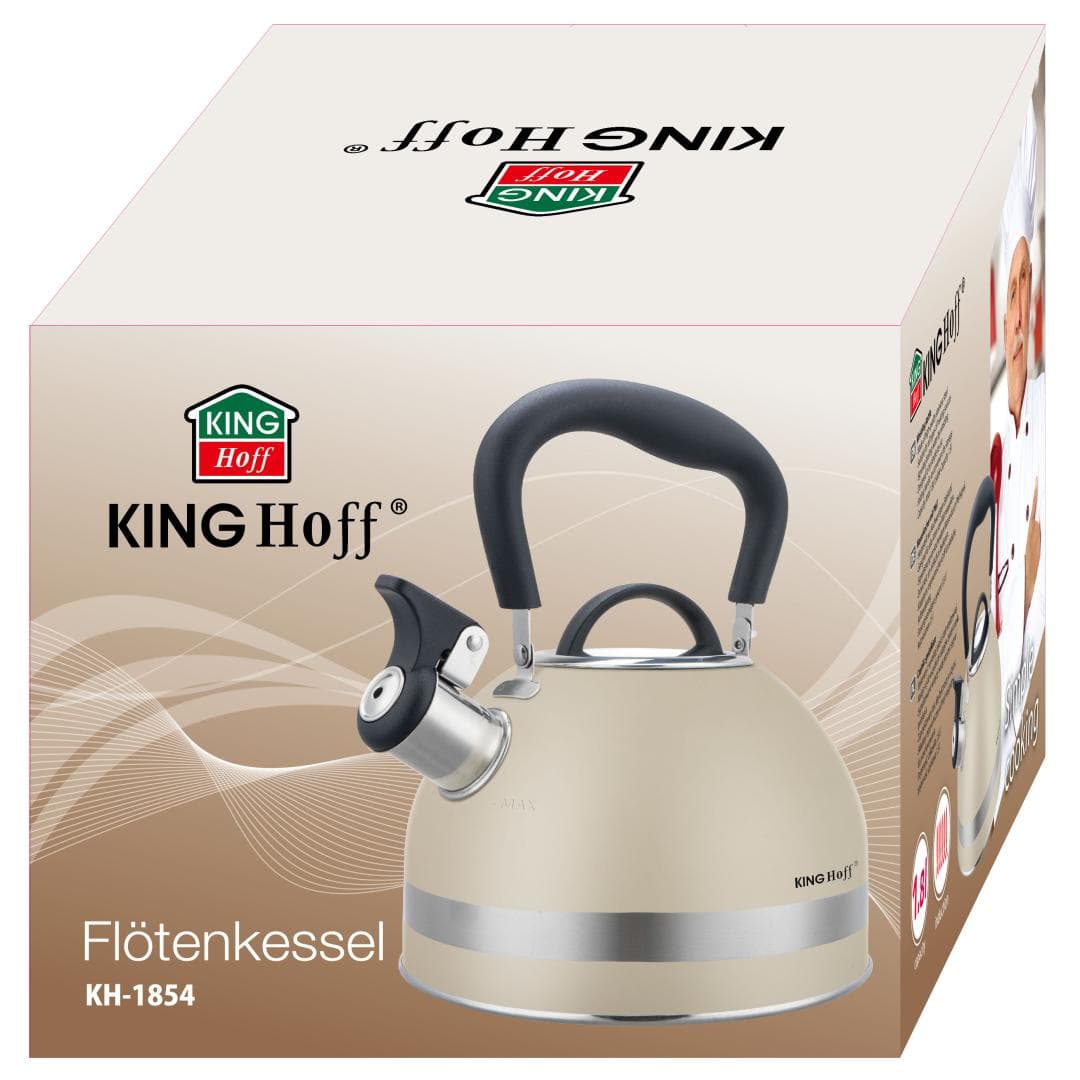 KING Hoff Kuhinjski lonec z piščalko, 1.8 L, nerjaveče jeklo, bež 4