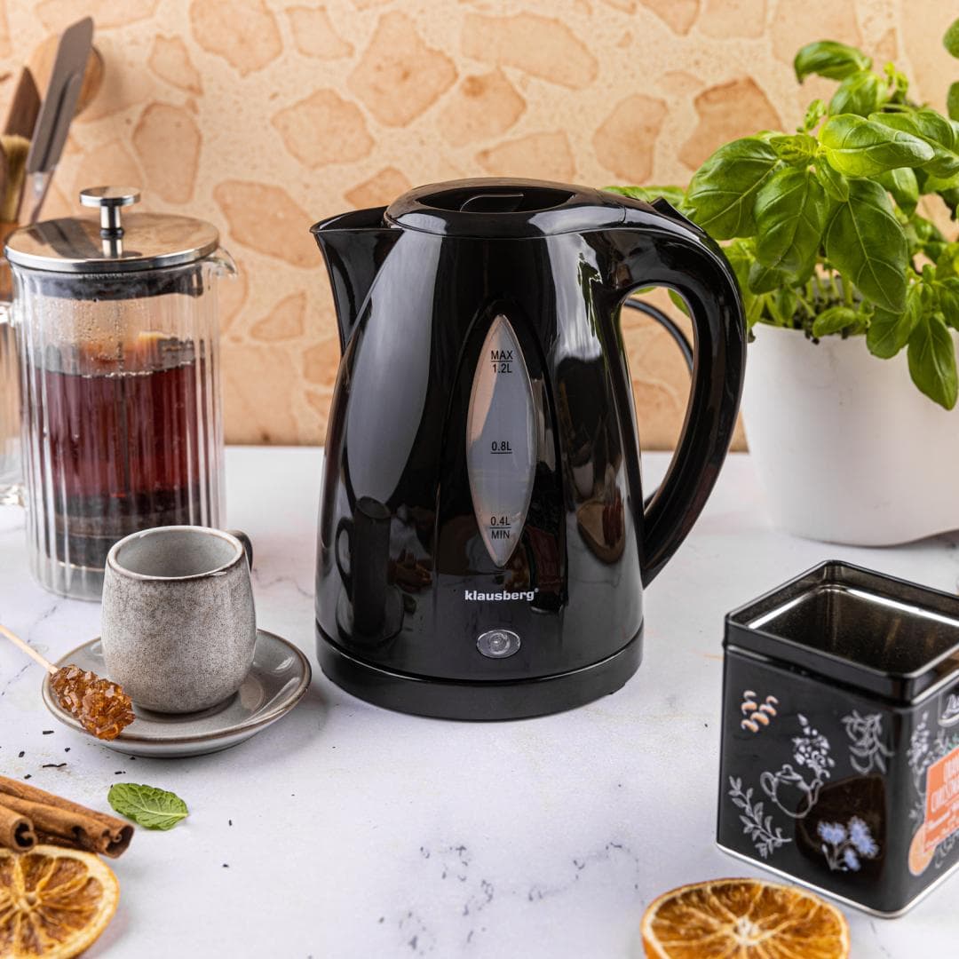 Električni kuhalnik vode 1,2 l, črn, hitro vrenje, Klausberg 2