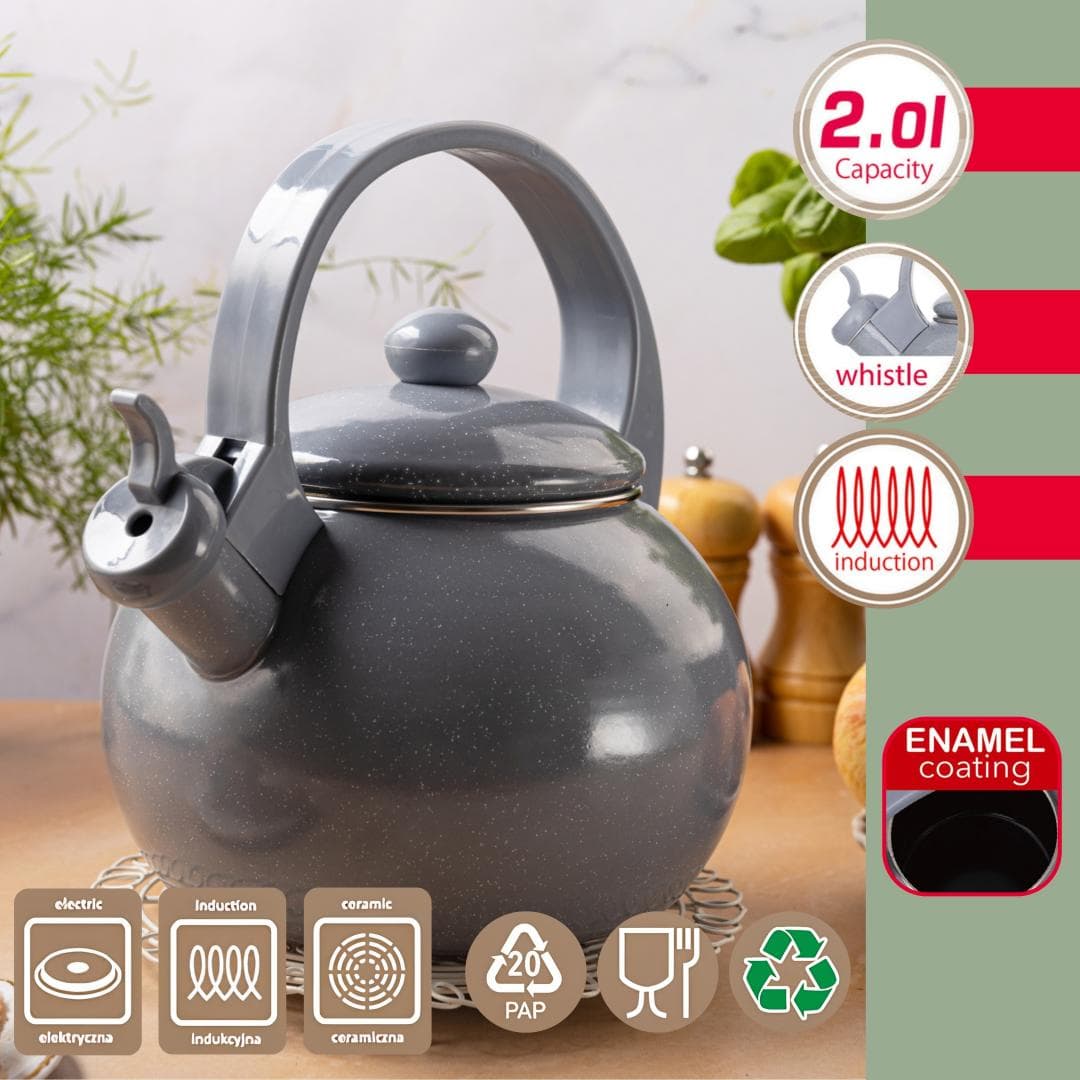 KingHoff KH-2079 Emajliran lonec za vodo, siv, 2.2L 4