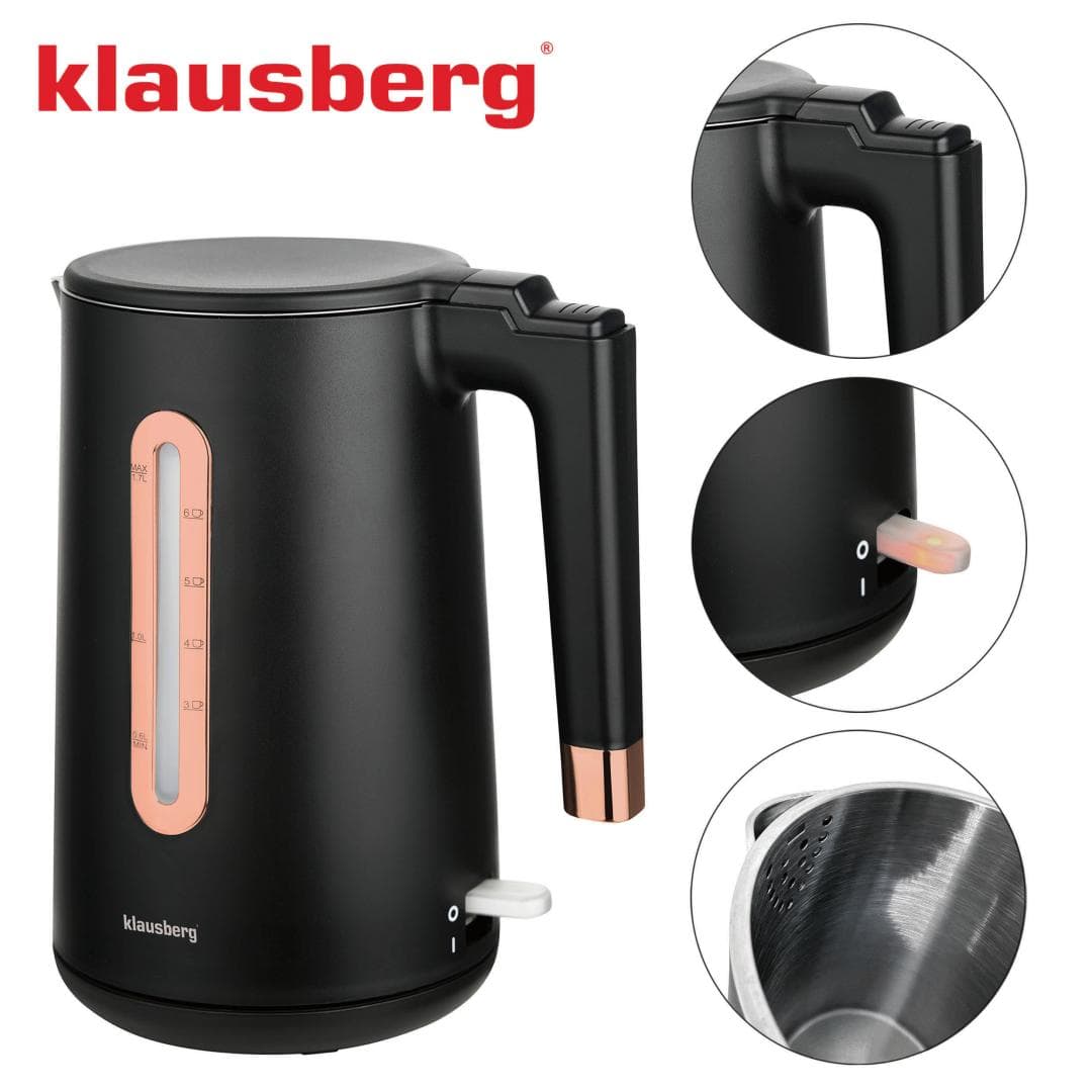 Klausberg grelnik vode KB-7889, črn/rose gold, 1,7l 5