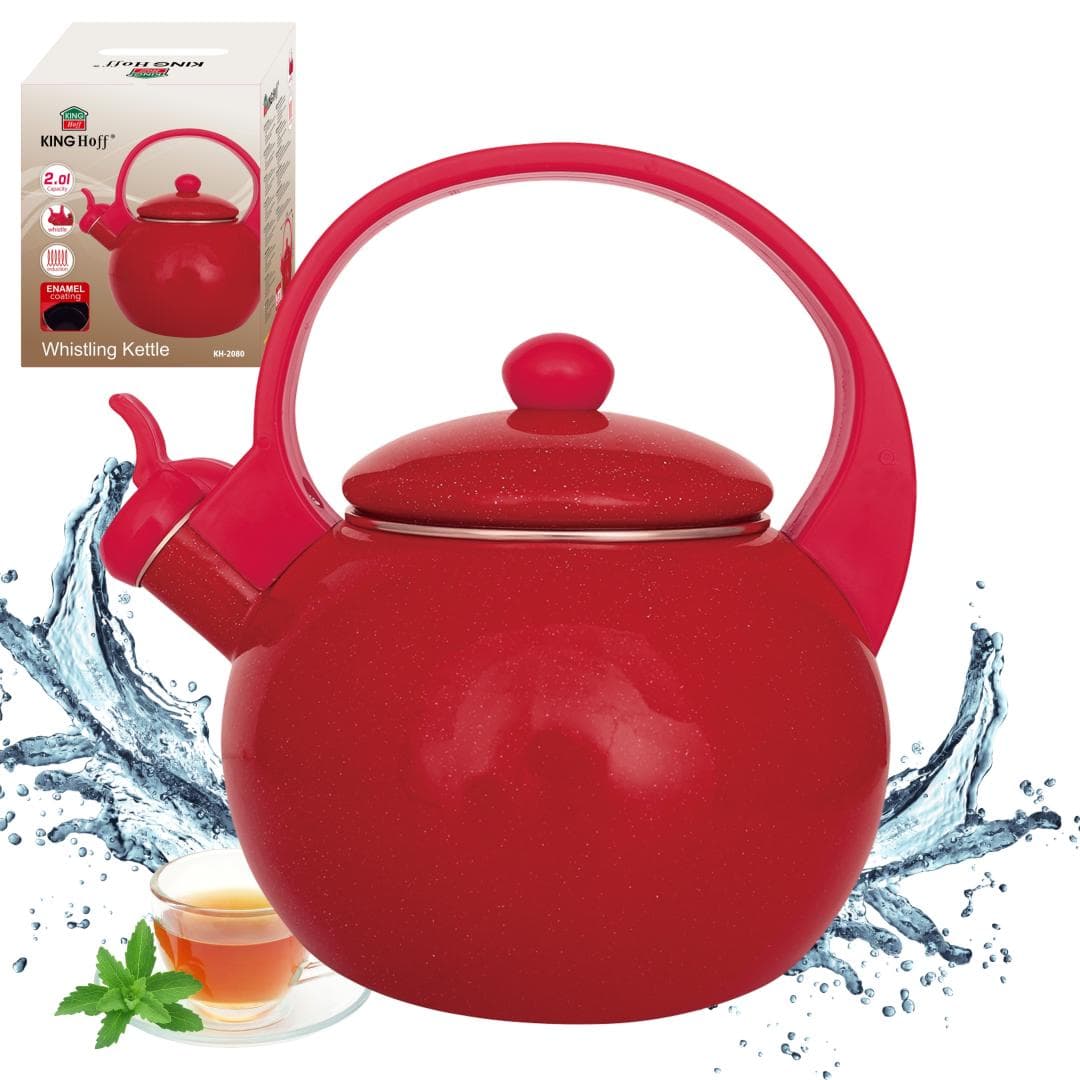KingHoff KH-2080 Emajliran lonec za vodo, rdeč, 2.2L 3