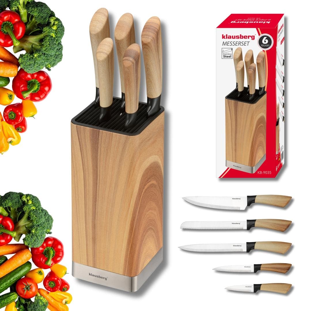 Set 6 kuhinjskih nožev z bloki, nerjavno jeklo, KLAUSBERG KB-9035 3