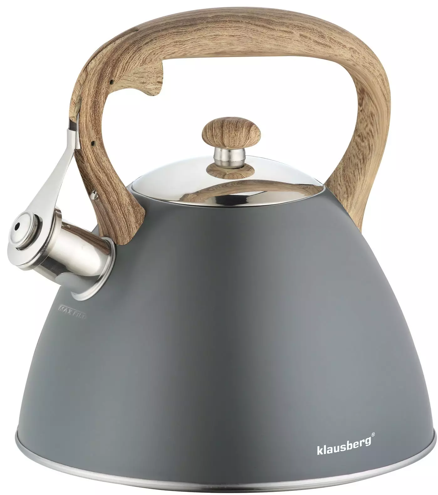 Klausberg Klasičen kuhinjski čajnik, 3l, siv