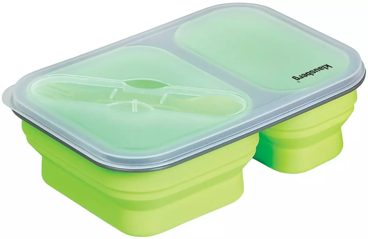 Dvokomorni zložljiv silikonski lunchbox Klausberg, 900 ml