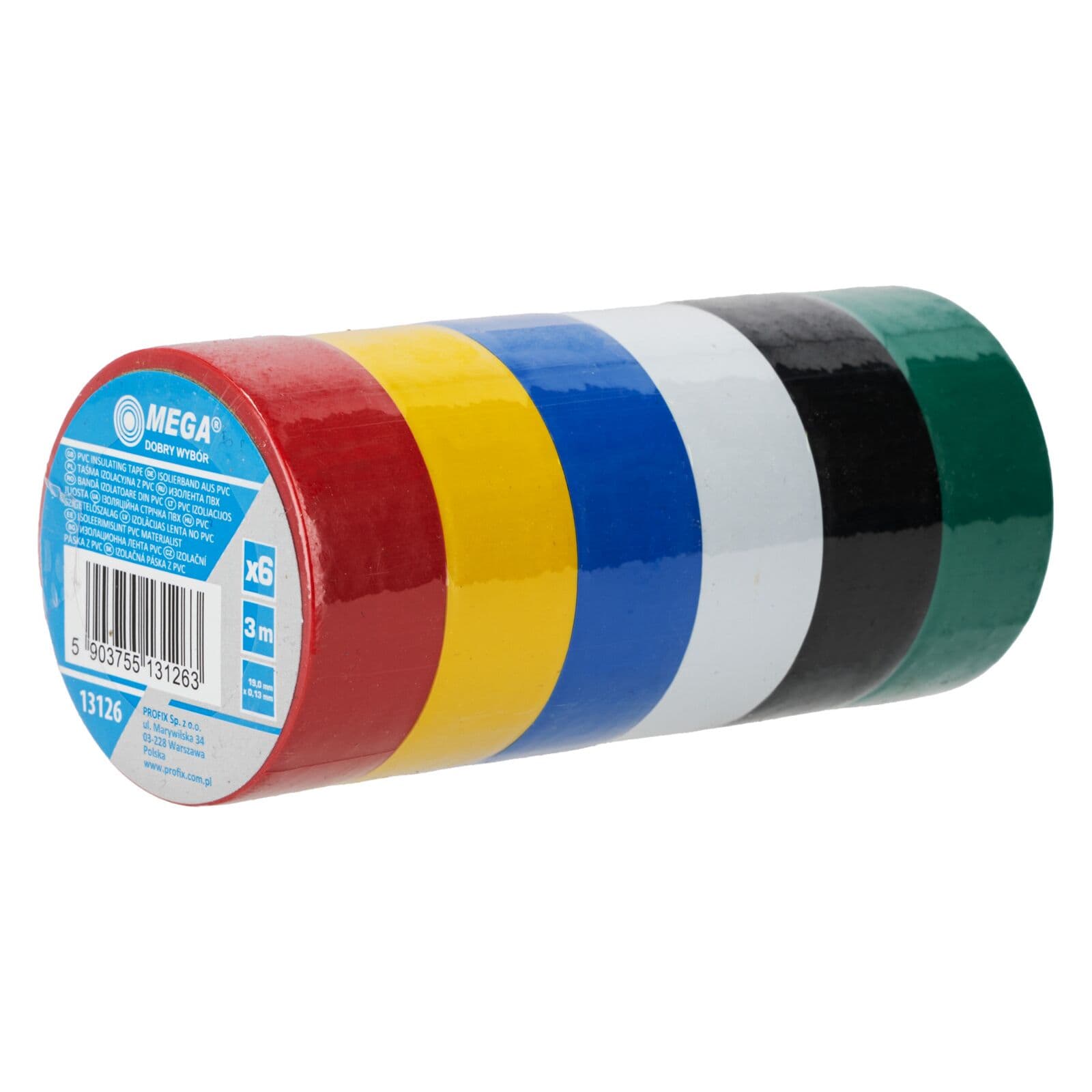 Set izolacijskih trakov PVC 19mm*0,13mm*3m, 6 kos