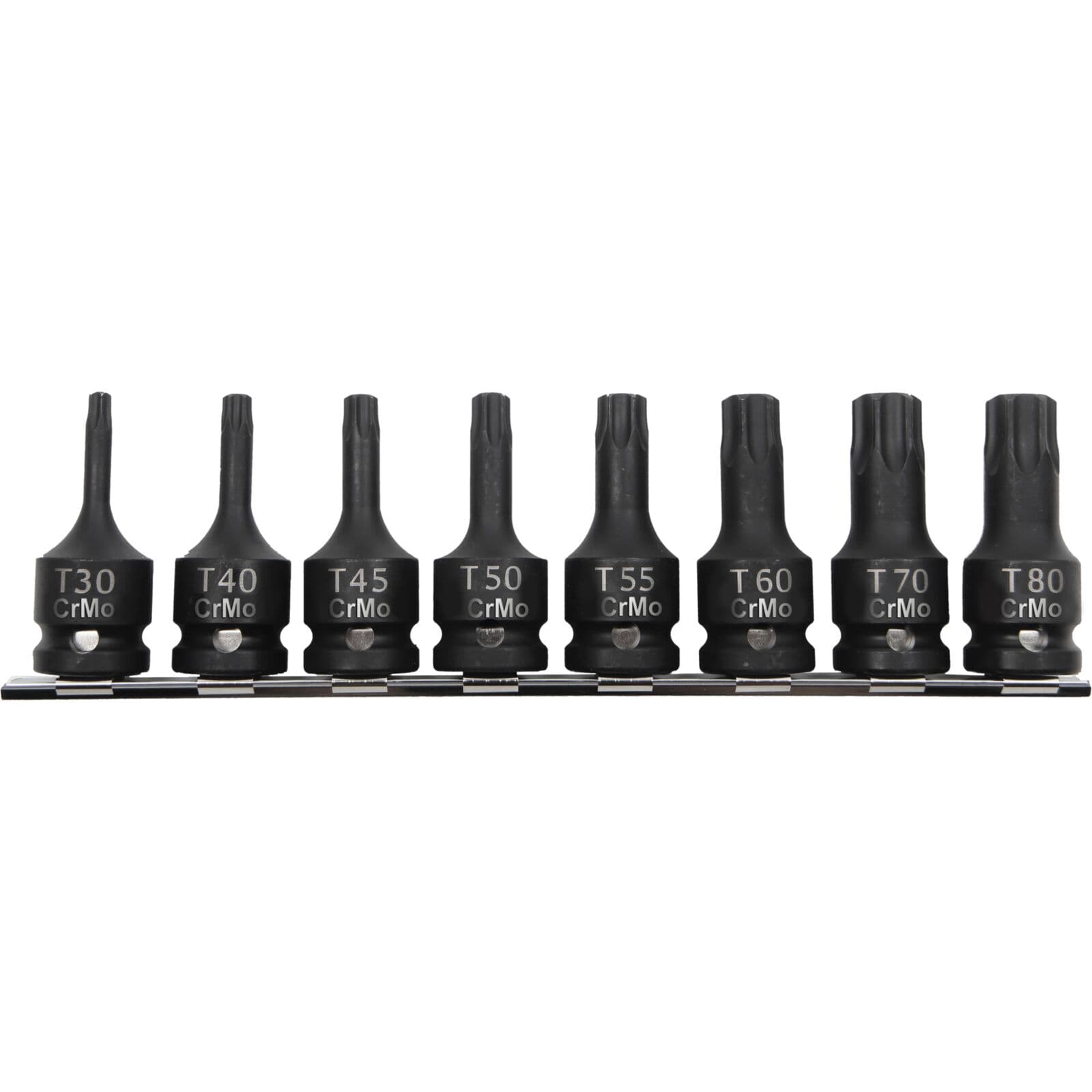 Set 8-delni udarnih bit nastavkov Proline 1/2" TORX T30-T80, v škatli