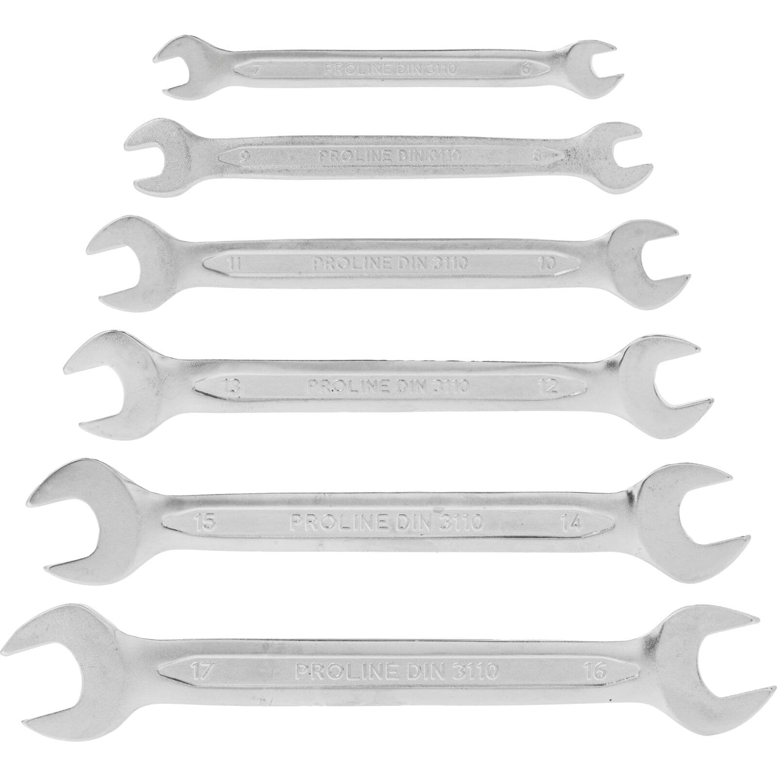 Ploščati ključi set 6 kos (6x7-16x17mm), Proline