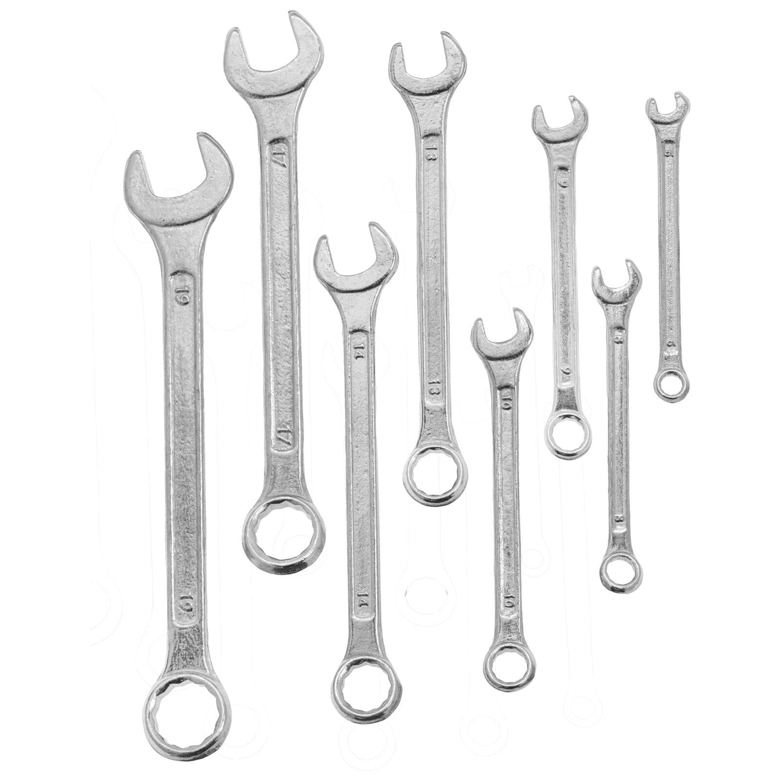 Set očesno-vilicastih ključev Mega, 8 kosov, 6-19 mm