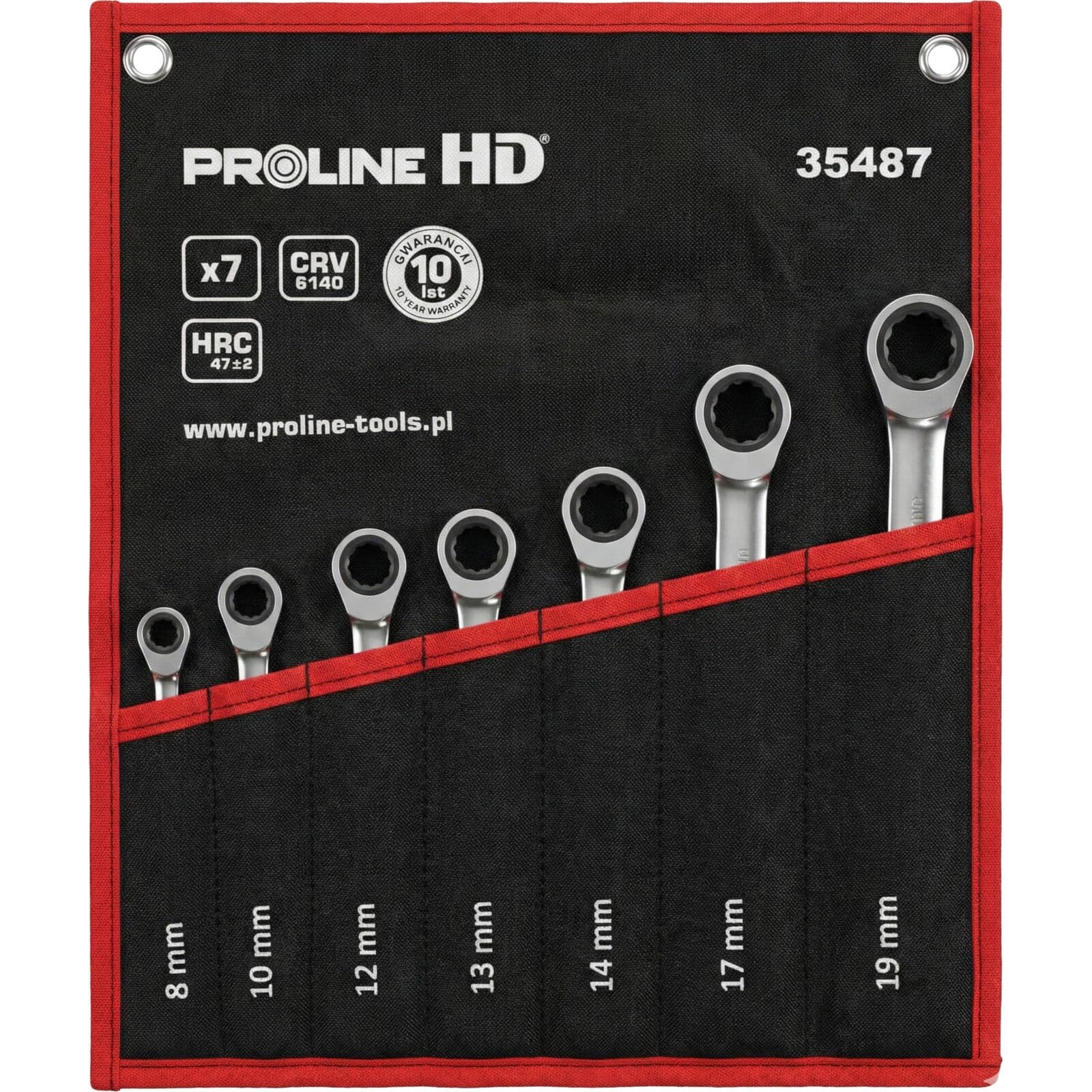Kombinirani ključi z ragljo set 7 kos (8-19mm), Proline "HD"