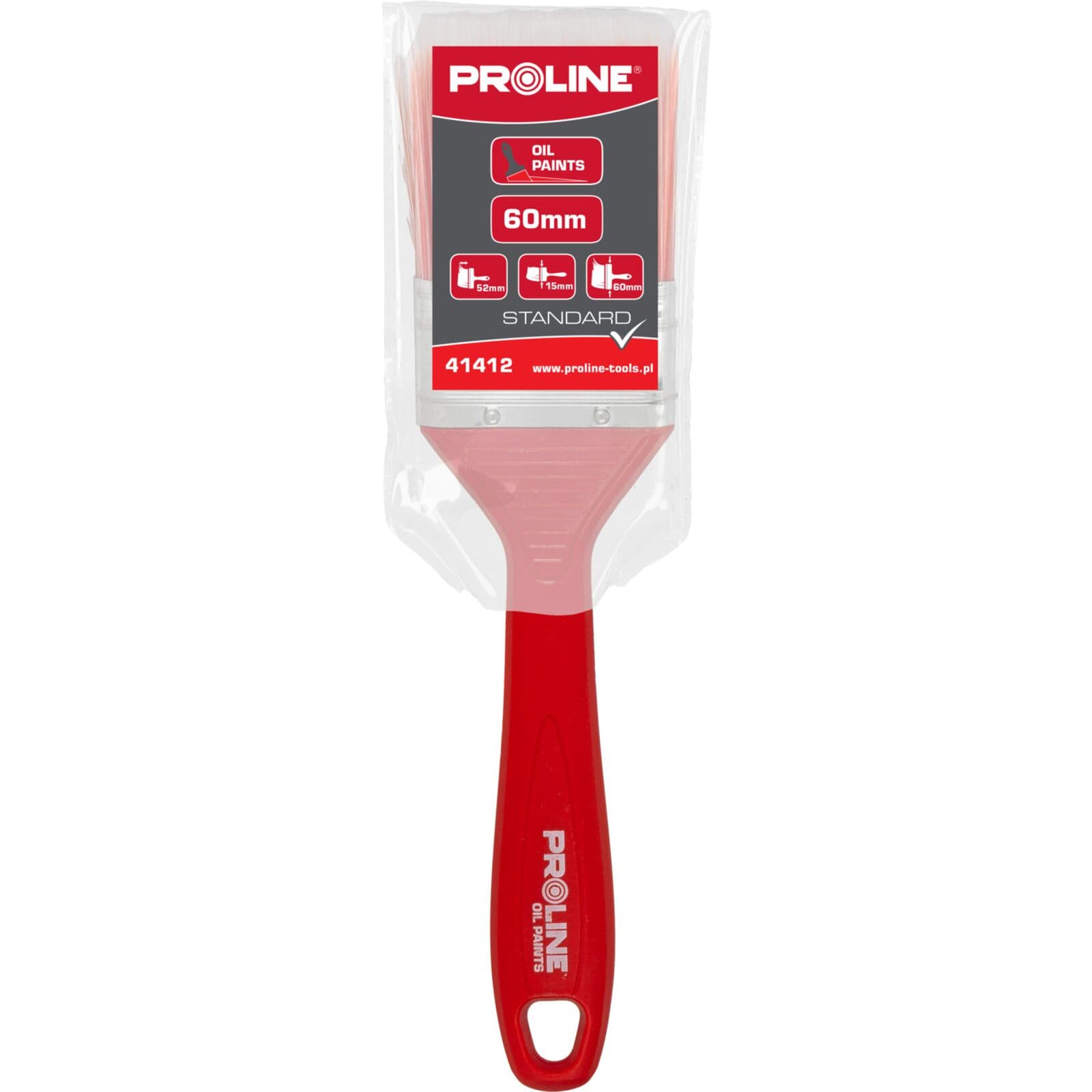 Proline Pędzel płaski standard 50mm, plastičen ročaj, oljne barve