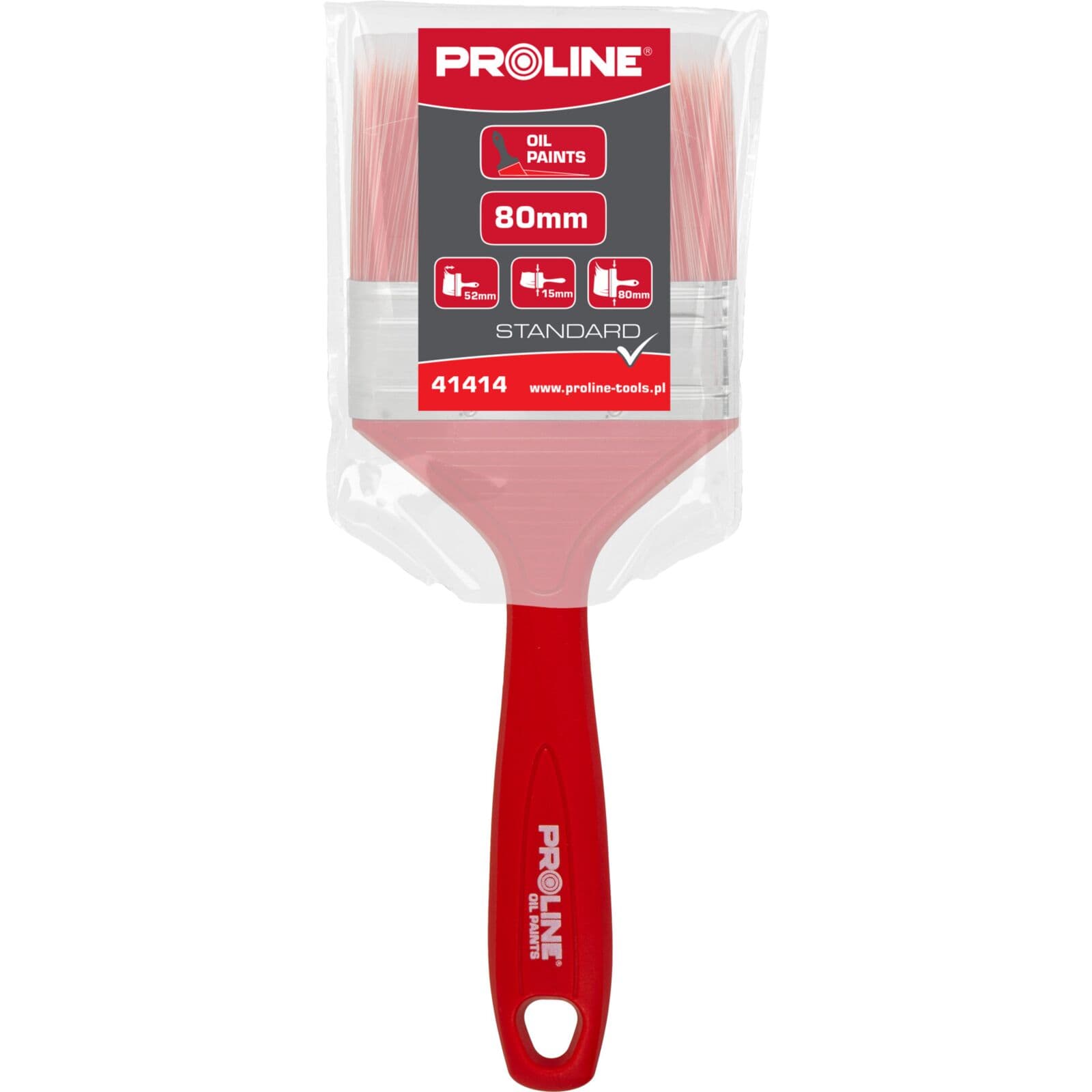 Proline Pędzel płaski standard 80mm, plastičen ročaj, oljne barve