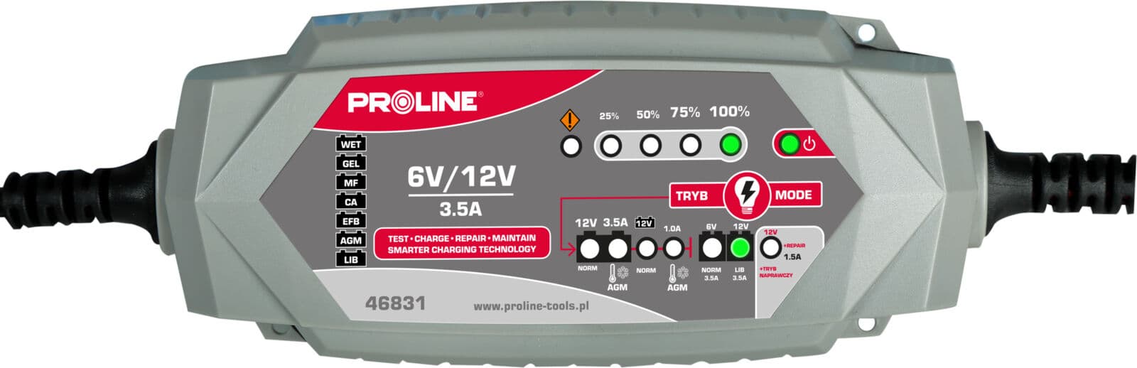 Proline Inverterski polnilec akumulatorjev 6V/12V, 3.5A