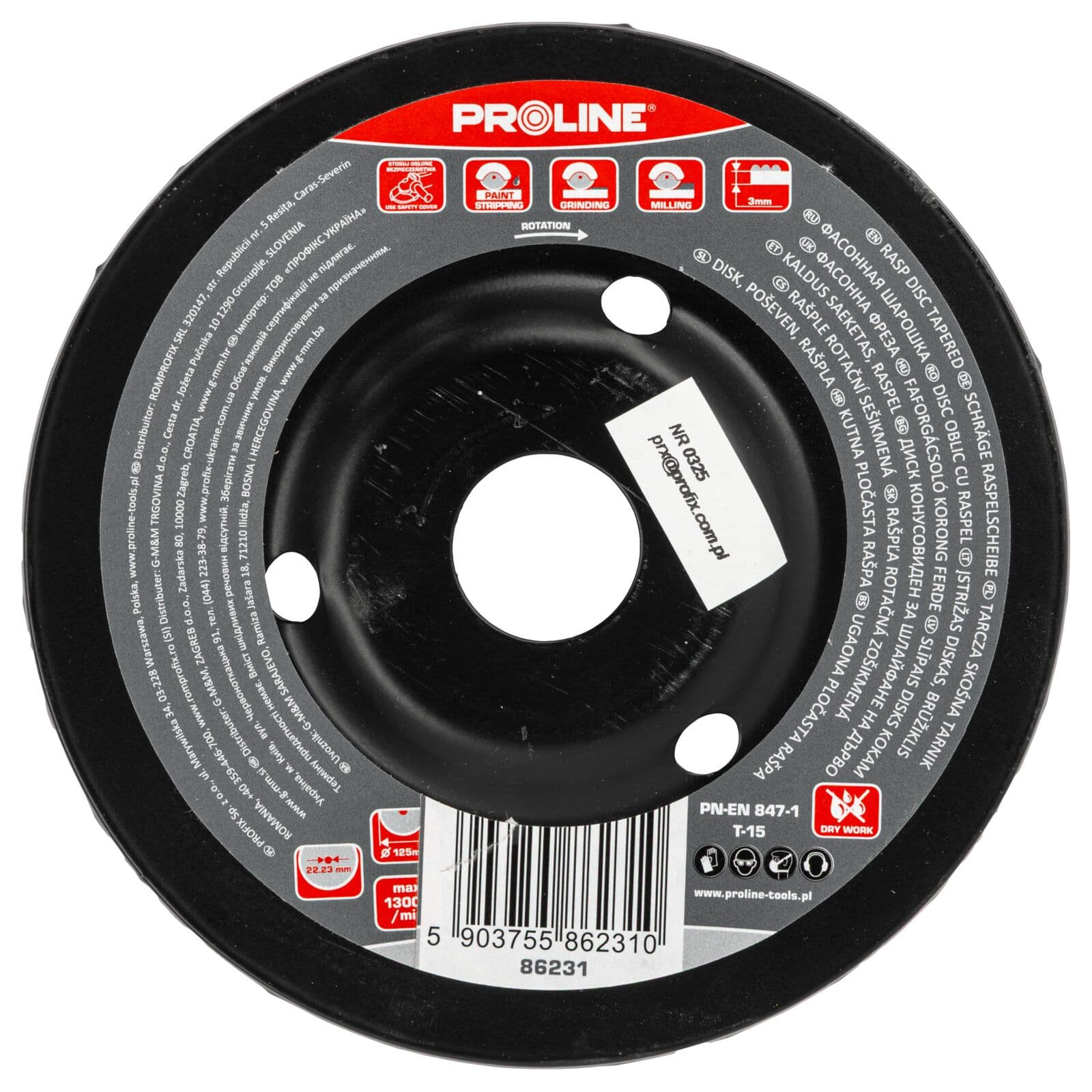 Proline kosa brusilna plošča strgalo srednji zobje tip A 125 mm