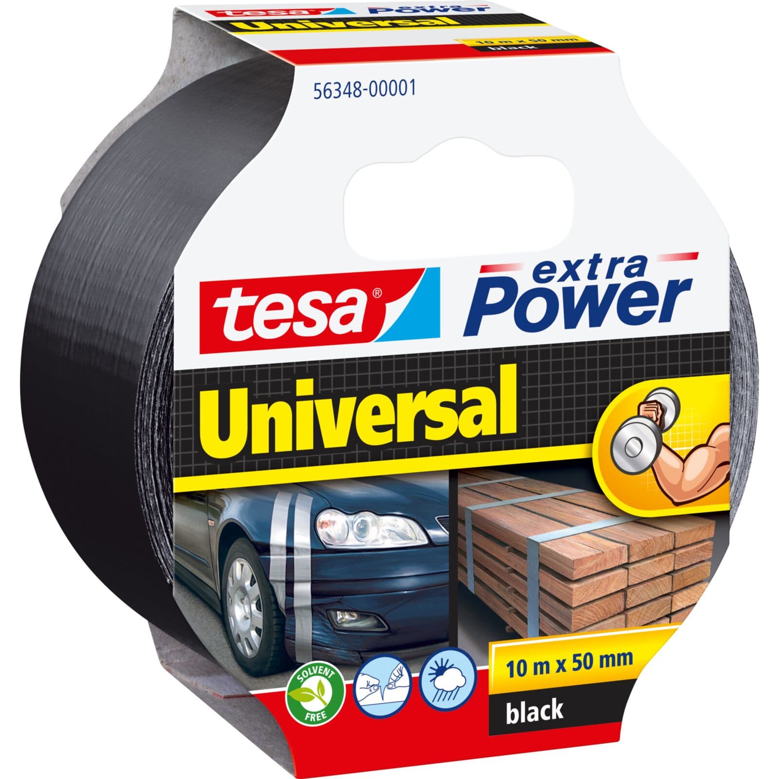 Tesa Extrapower popravljalni trak, 10m/50mm, črn