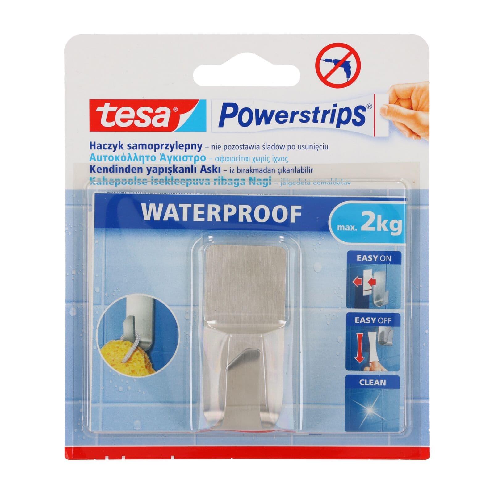 Tesa Haczyk samoprzylepny Powerstrips vodoodporen, 1 kos., pravokotne