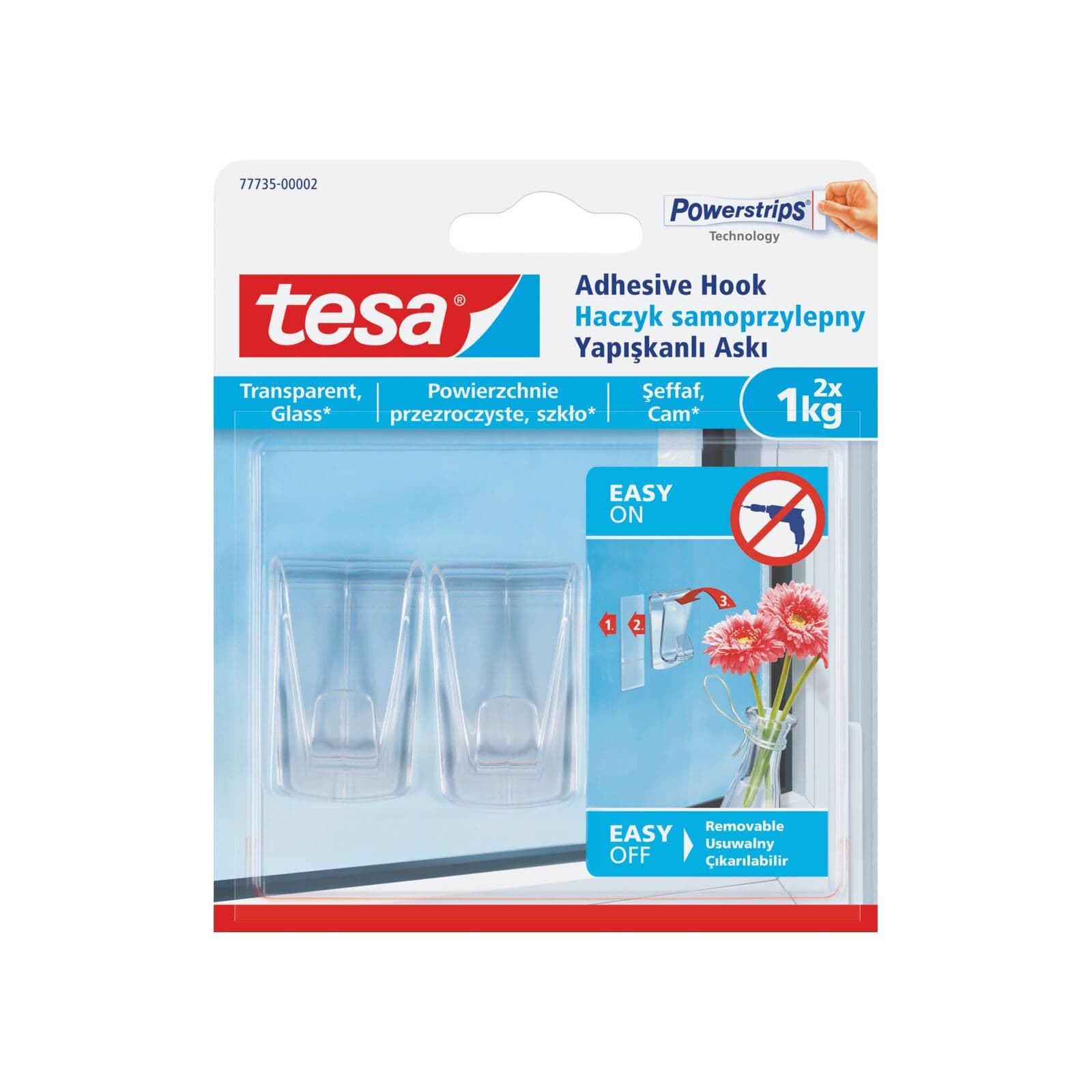 Tesa okrasni kavlji, prozorni, 2 kosa, do 1 kg